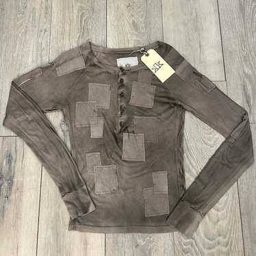 k-two studios　patch henley　T-shirt k two studios henley - Gem