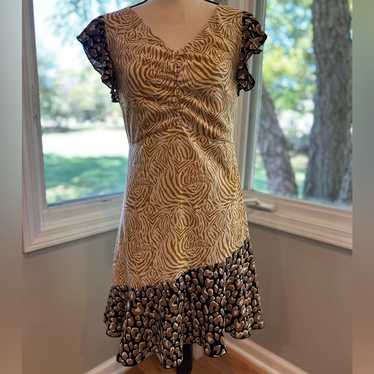 Thml Mixed Print Zebra Flutter Dress Small - image 1