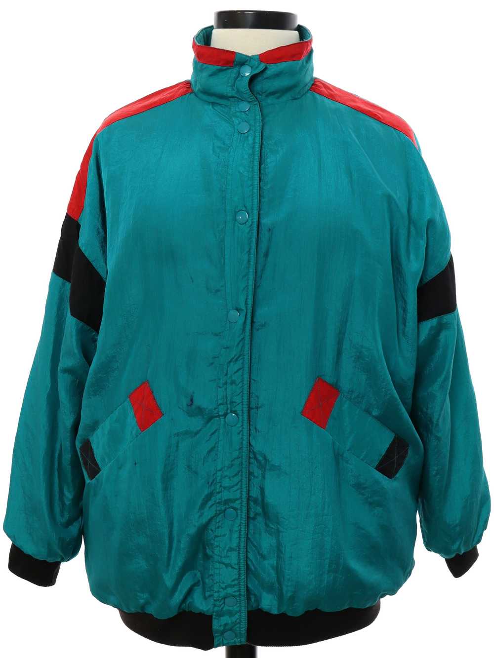 Womens Windbreaker Snap Front Jacket - image 1