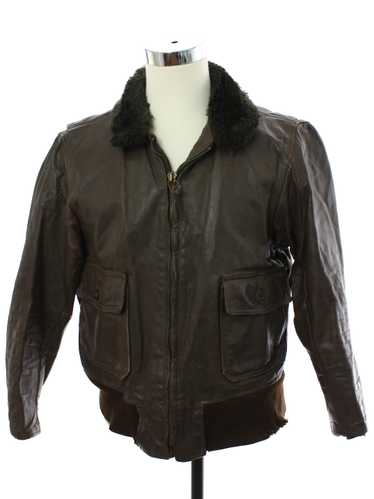 ジャケット・アウター vintage leather jacket us military Vintage US NAVY Leather Jacket/military/army/aviation/80s