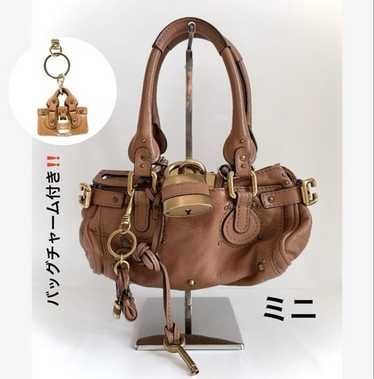 ☆美品・シリアル付☆Chloé パディントン ミニ レザーハンドバッグ キャメル Chloe パディントン ミニ ハンドバッグ ブラウン マットゴールド