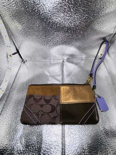 バッグ Coach Wristlet Velvet Suede Patchwork Suede patchwork coach - Gem