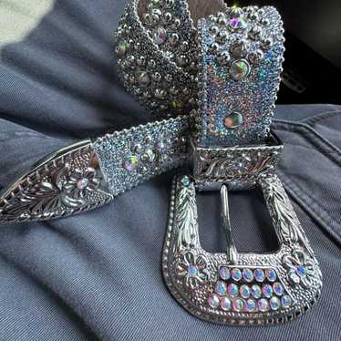 bb simon シルバー ベルト The BB Simon Designer Swarovski Rhinestone Bling Jeweled