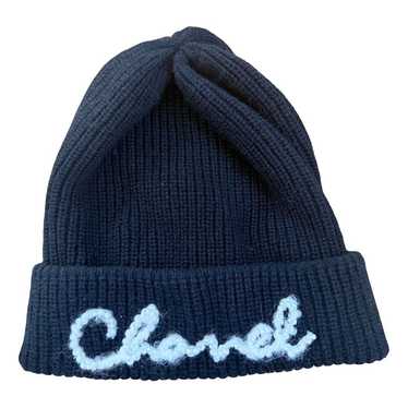 CHANEL ネイビー ビーニー Authentic Chanel Navy Dark Blue Beanie Hat CC logo Brand New