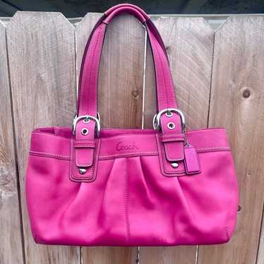 バッグ coach rare pink carriage soho tote bag coach rare pink carriage soho tote bag Coach soho pleated