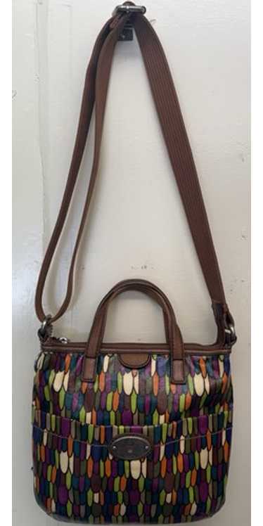 Fossil Calypso Key Multi Color Feather Print Coat… - image 1