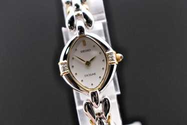 Seiko Exceline 1F20‑6B60 シルバー ゴールド Seiko Exceline Diamond 1F20-6B60 Vintage Women's Watch in