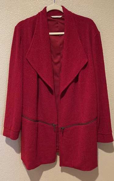 SOFT SURROUNDINGS 2X Red Lined Open Front Jacket … - image 1