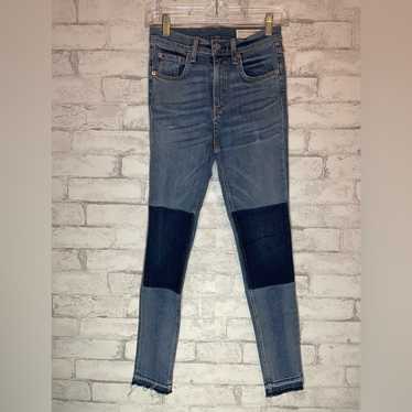 Rag And Bone Patch Work Color Block High Rise Ski… - image 1
