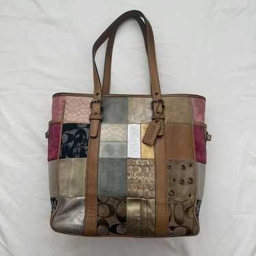 バッグ Coach Patchwork Tote Bag Vintage Rare Coach vintage patchwork tote - Gem
