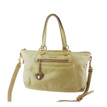 バッグ archive miumiu heart charm leather bag Miu Miu heart charm leather handbag with beige shoulder
