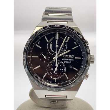 SEIKO V195 クロノグラフ ブラック Direct from Japan SEIKO ◇solar watch/analog/black/V195-0AE0