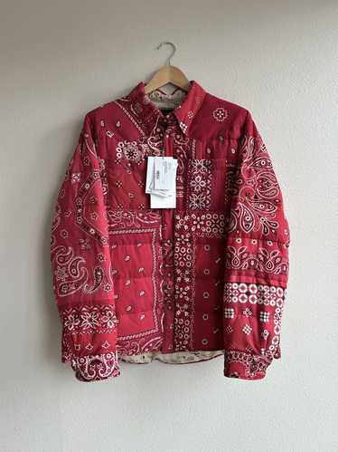 V12 リバーシブル REVERSIBLE BANDANA JKT Kapital Flannel Reversible Bandana 1st Jacket Khaki Size 5