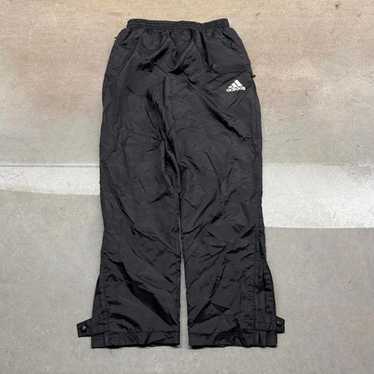 00s adidas nylon wide pants y2k teck 黒 M VTG Adidas Tear Away Pants Mens Large Black Track Dazzle