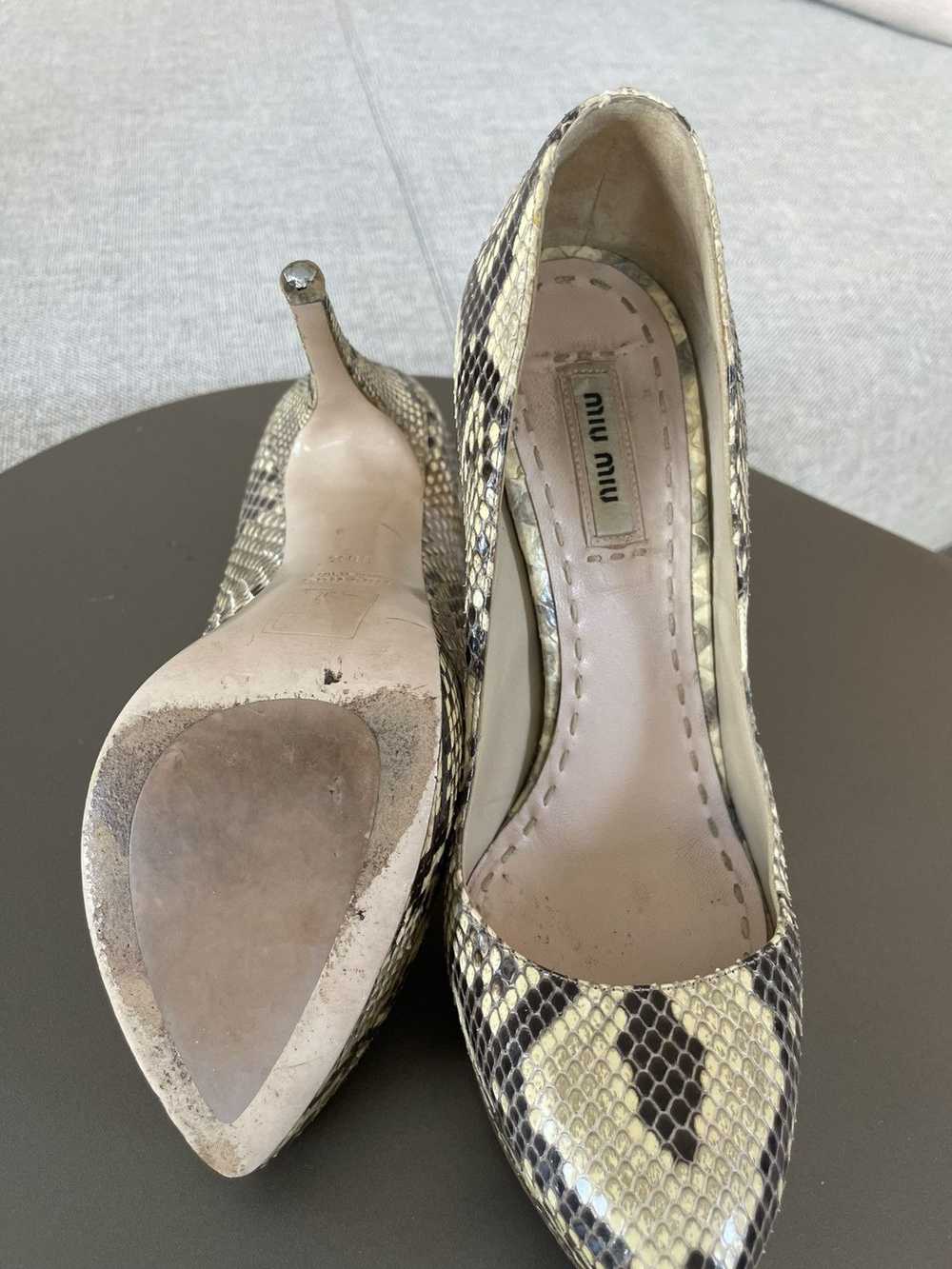Miu Miu Miu Miu python platform heels size 38.5 - image 3