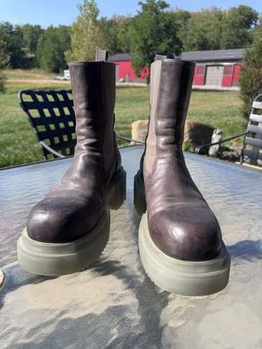 靴 RickOwens Beatle Bogun Leather Boots 44 Rick Owens Gray Beatle Bogun Boots Rick Owens