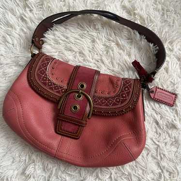 バッグ Coach Soho Red Signature Hand Bag 2007 Red Signature SoHo Flap 🍒 One of the rarest & most