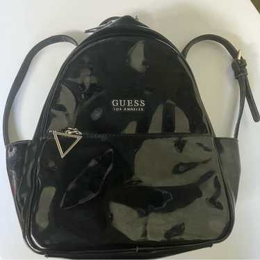 Y2K GUESS ミニバックパック ブラック Guess USA Leather Black Backpack Vintage Buckle Y2k Long