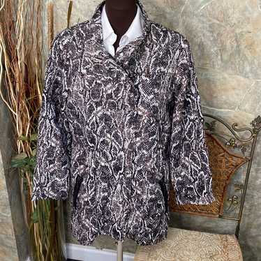 Soft Surroundings Reptile Snake Pattern Rain Jack… - image 1