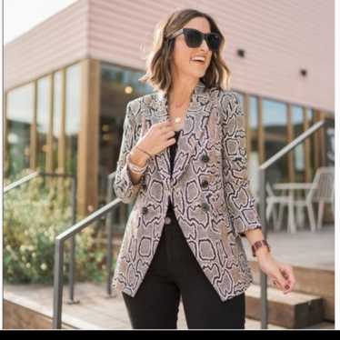 Cabi Python Snake Pattern Blazer In Black And Gra… - image 1