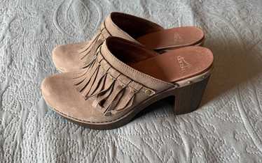 Dansko Dani Taupe Clog With Fringe Size 39 Or 8.5… - image 1