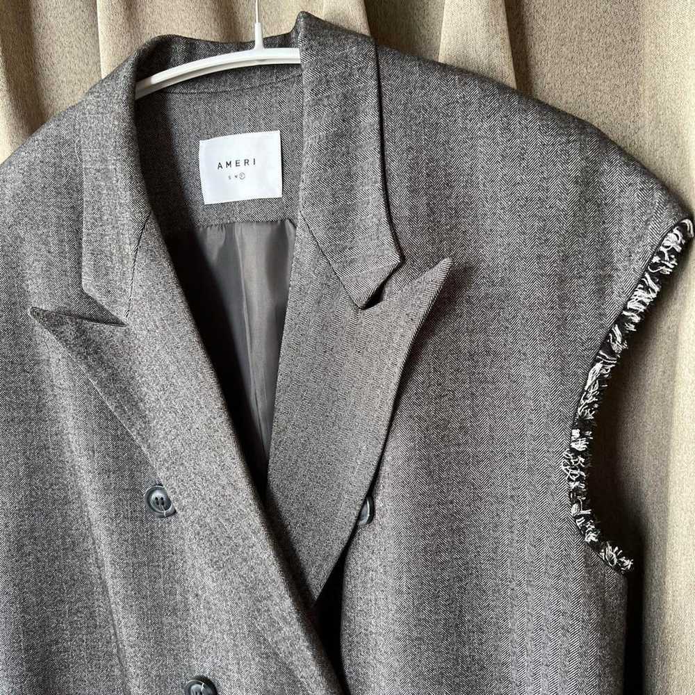 AMERI HERRINGBONE LONG JACKET VEST - image 3