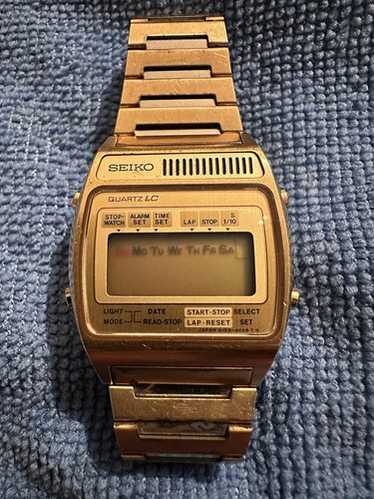 レア SEIKO セイコー デザイナー ゴールド QUARTZ 正確稼働 レトロ RARE! VTG Seiko Quartz SQ All Gold BLACK DIAL ARABIC Day