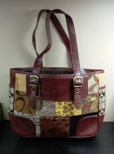バッグ Coach Patchwork Tote Bag Vintage Rare Vintage Coach Patchwork Large - Etsy