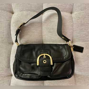 未使用保管品 vintage coach old soho ブラック Coach Black Leather Soho Shoulder Bag – Rediscover Vintage