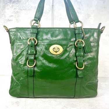 緑coach vintage handbag y2karchive 00s Coach y2k handbag green - Gem