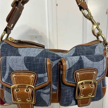 バッグ Coach Legacy Denim Accessory Pouch Bag Coach Legacy Denim Accessory Pouch Bag