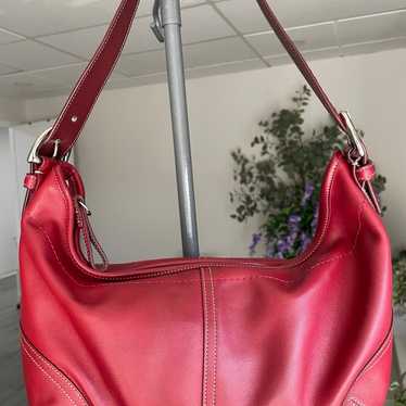 バッグ Coach Soho Red Signature Hand Bag 2007 Red Signature SoHo Flap 🍒 One of the rarest & most