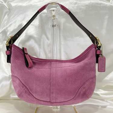 バッグ Coach Soho Legacy Pink Suede Satchel Bag Coach Pink Suede Soho Flap Shoulder Bag | Elegant