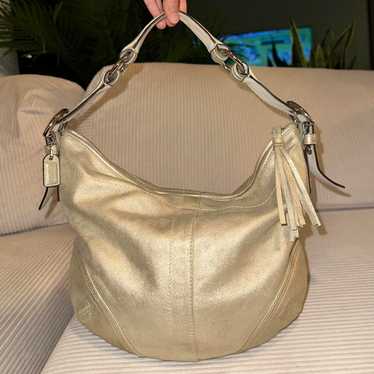 バッグ Coach Signature Soho Bag Champagne Gold Coach cream gold soho - Gem