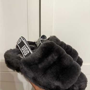 Ugg Charcoal Fluffy Slides - image 1
