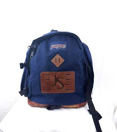 1990's- JANSPORT BACKPACK バックパック Vintage Jansport 1990s Backpack Red Nylon Leather Made in
