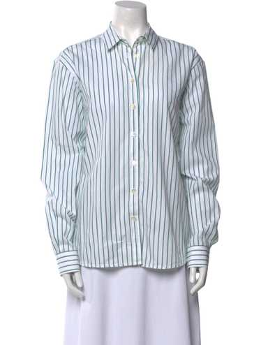 Toteme Signature Stripe Button-Up Top White Strip… - image 1