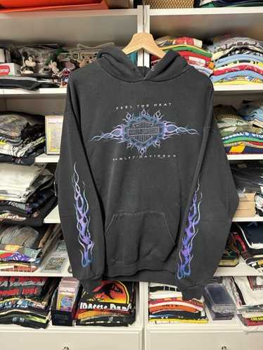 90s Harley Davidson flames パーカー　プルオーバー 90s 英国製 HARLEY-DAVIDSON ハーレー ダビッドソン ROMA ITALY