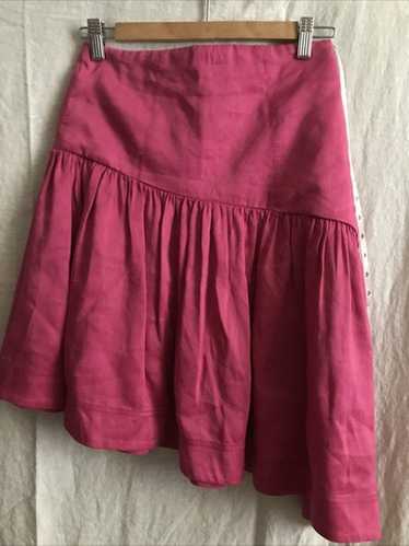 Aje.asymmetric Skirt Size US4 Linen-Blend Fuchsia… - image 1