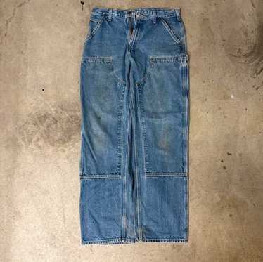 【CARHARTT】DOUBLE KNEE DENIM JEANS Carhartt Jeans Men's 46X32 Double Knee Front Logger