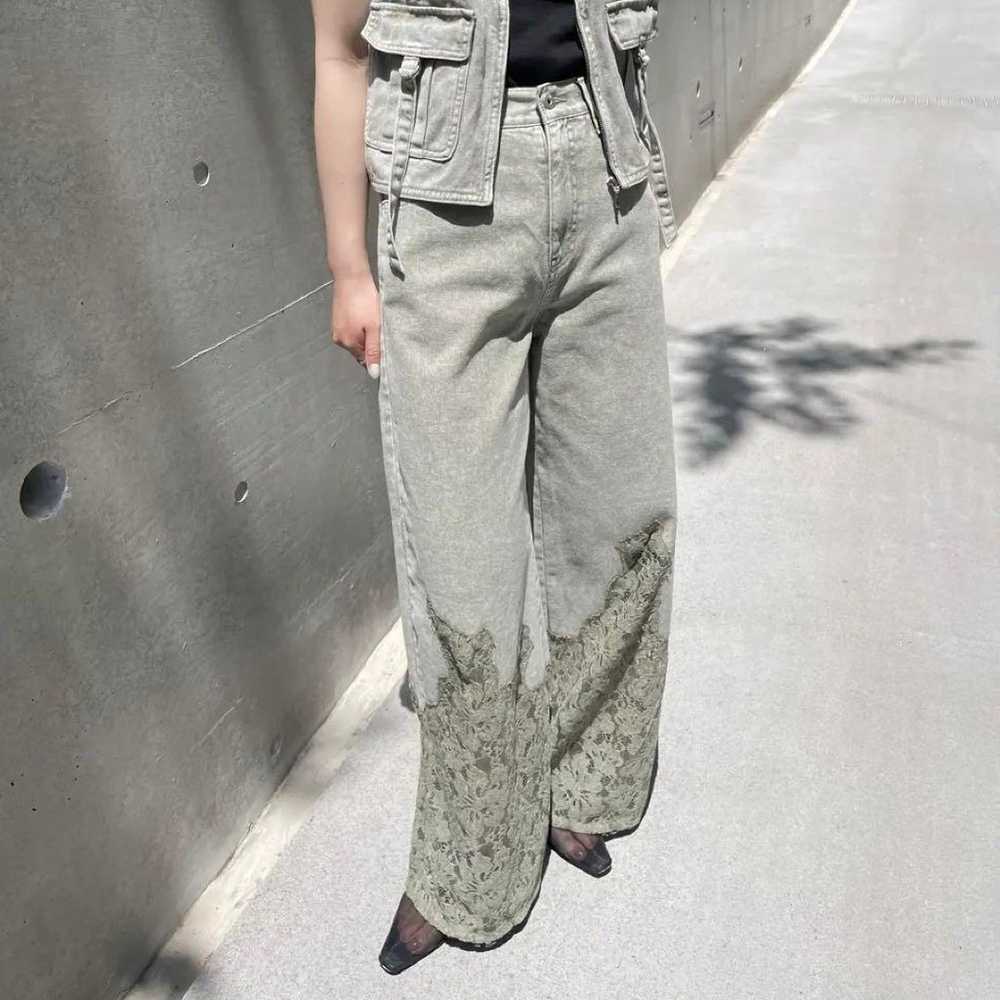 Ameri Ameri LACE DOCKING FADE DENIM pants - image 7