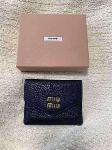 MINT MIU MIU Leather Coin Case/Card Case Black Go… - image 1