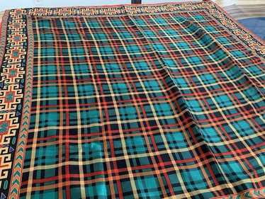 Albert Nipon Plaid Design Rolled Edges 34” Beauti… - image 1