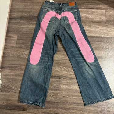 EVISUデニム W33L32 ピンク Daicock Print Baggy-Fit Jeans #2000 – EVISU
