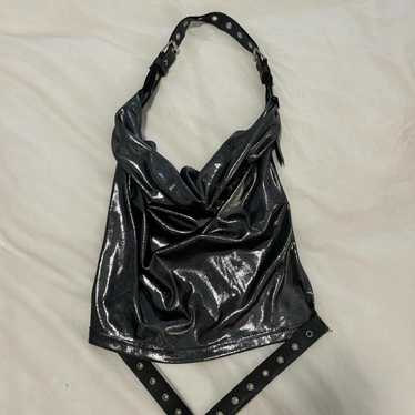 バッグ jaded London leather one shoulder bag Black Vegan Shoulder Bag with Studded Cross, Spiked Chains