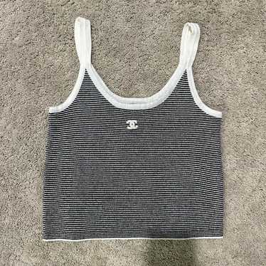 シャネルホワイトキャミソール ロゴ　36 シャネルホワイトキャミソール ロゴ 36 シャネルホワイト