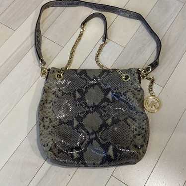 Michael Kors Women's Python Jet Set Chain Medium … - image 1