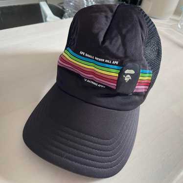 BAPE ブラック トラッカーハット A BATHING APE PANEL CAP | bape.com