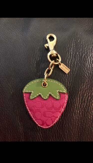 希少✨COACH Strawberry Signature Pink Charm Strawberry Bag Charm | Coachtopia ™