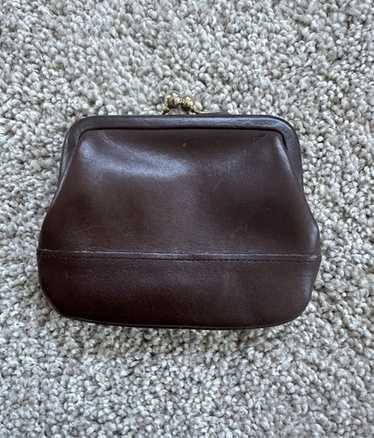 小物 Old Coach kiss lock coin purse Leather COACH VINTAGE BLACK/RED LEATHER KISSLOCK COIN PURSE With